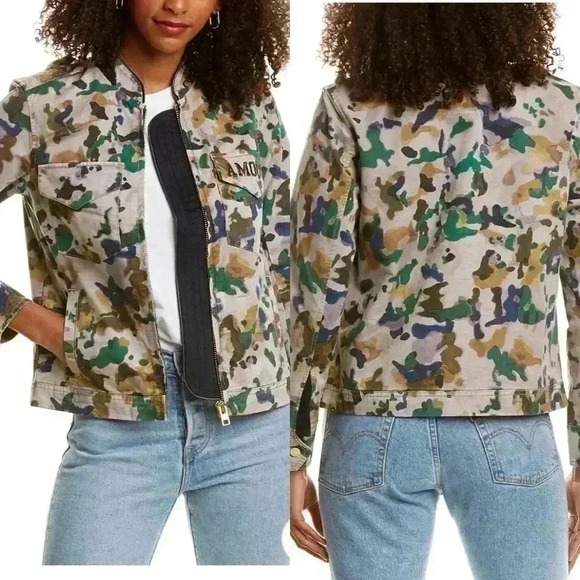 BNWOT ZADIG&VOLTAIRE KAVY CAMOU SPI Jacket size  L - Picture 2 of 5